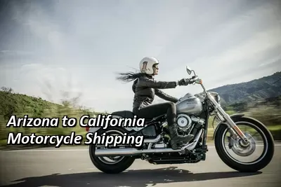 Rider on a dark cruiser motorcycle on an open road, Arizona to California motorcycle shipping