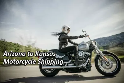 Rider on a dark cruiser motorcycle on an open road, Arizona to Kansas motorcycle shipping