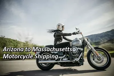 Rider on a dark cruiser motorcycle on an open road, Arizona to Massachusetts motorcycle shipping