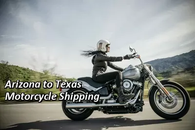 Rider on a dark cruiser motorcycle on an open road, Arizona to Texas motorcycle shipping