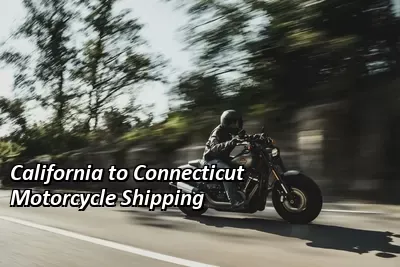 Rider on a dark cruiser motorcycle on an open road, California to Connecticut motorcycle shipping