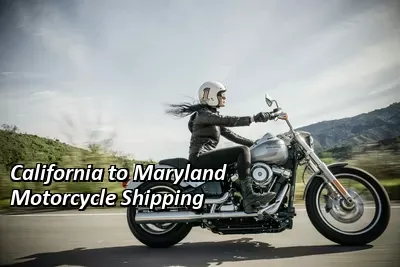 Rider on a silver cruiser motorcycle riding past green hills, California to Maryland motorcycle shipping