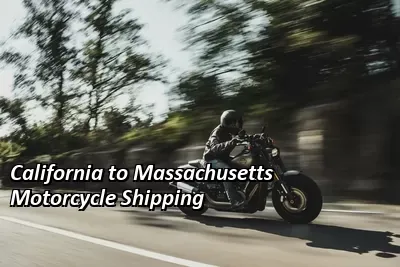 Rider on a dark cruiser motorcycle on an open road, California to Massachusetts motorcycle shipping