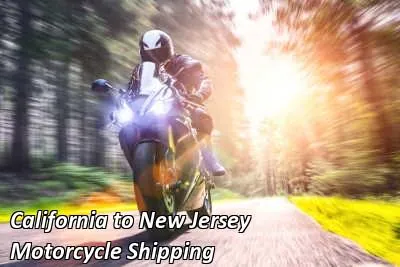 Rider on a dark cruiser motorcycle on an open road, California to New Jersey motorcycle shipping