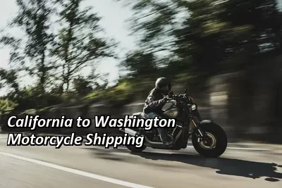 Rider on a dark cruiser motorcycle on an open road, California to Washington motorcycle shipping