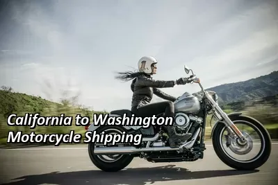 Rider on a silver cruiser motorcycle riding past green hills, California to Washington motorcycle shipping