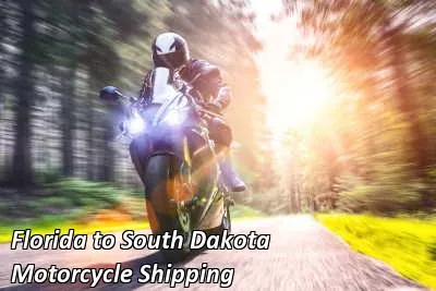 Rider on a dark cruiser motorcycle on an open road, Florida to South Dakota motorcycle shipping