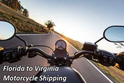 Rider on a dark cruiser motorcycle on an open road, Florida to Virginia motorcycle shipping