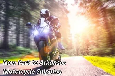 Rider on a dark cruiser motorcycle on an open road, New York to Arkansas motorcycle shipping
