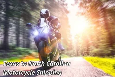 Rider on a dark cruiser motorcycle on an open road, Texas to North Carolina motorcycle shipping